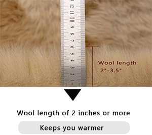 Sheepskin Rug, Fluffy Shaggy Area Rug, Super Soft 48‘’ x 72‘’ Sheepskin Hair Rug, Plush Rug, Decorative Rugs for Bedroom, Children's Room, Living Room (Khaki Camel, 48‘’×72”)