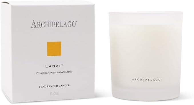 Archipelago Botanicals Scented Candle, Lanai, Hand-Poured Premium Wax Blend, Lead-Free Cotton Wicks, Glass Candle Jar with Gift Box, Burns Approx. 60 Hours, 10 Oz.
