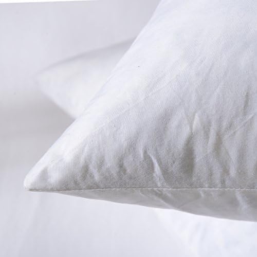 basic home Hotel-Style Goose Feather Pillow Insert for Sofa & Bed - 100% Odorless & Plump Cushion Filler - 233TC Cotton with Inner Liner to Prevent Poking (16x26 Inch)