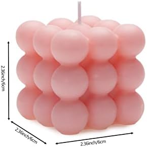 Bubble Candle, 4pcs Cube Soy Wax Bubble Candles Scented Aesthetic Bubble Candle Set for Home Bedroom Decor Birthday Mothers Day Gifts for Mom (Lemon Pack)
