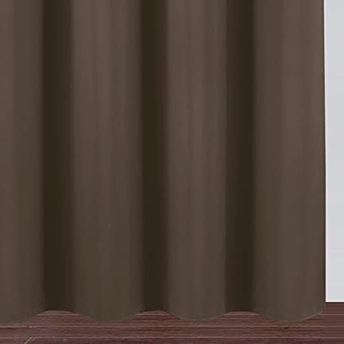 LEMOMO Chocolate Brown Thermal Blackout Curtains/42 x 72 Inch/Set of 2 Panels Room Darkening Curtains for Bedroom