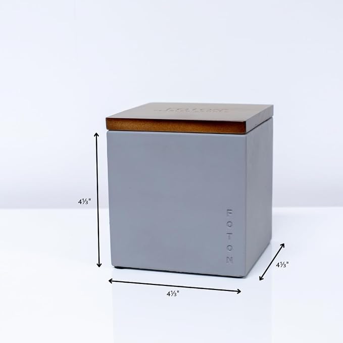Foton Pearled Candle Multipack Le Cube Concrete Vase Set (2 x 16 Oz) - Vanilla Vibe Scented - Refillable Jar Scented Candle Sand with 15 Wicks Each - Natural Non-Toxic Decorative Candles for Home