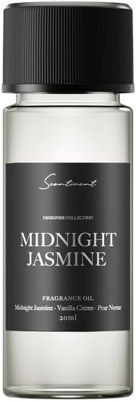 Scentiment Diffuser Oil – Midnight Jasmine | Jasmine, Vanilla Crème & Pear Nectar | Soft, Sweet & Floral Evening Fragrance Oil for Cold Air Diffusers (20 mL)