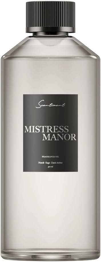 Scentiment Diffuser Oil – Mistress Manor | Neroli, Sage & Dark Amber | Fresh, Herbal & Warm Luxury Fragrance Oil for Cold Air Diffusers (500 mL)