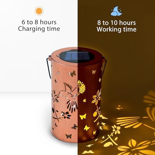 Solar Lanterns Outdoor Waterproof, Hummingbird Birthday Gifts for Women Men, Hanging Solar Lantern for Yard, Patio, Porch, Backyard, Landscape, Garden Decor
