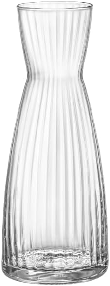 Bormioli Rocco Exclusiva Carafe, 33.75 Oz. Decorative Glass Jug - Elegant Faceted Design for Wine, Water & Spirits Serving - 1L Star Glass, Lead-Free, Italian Crafted, Breakage Resistant & Recyclable