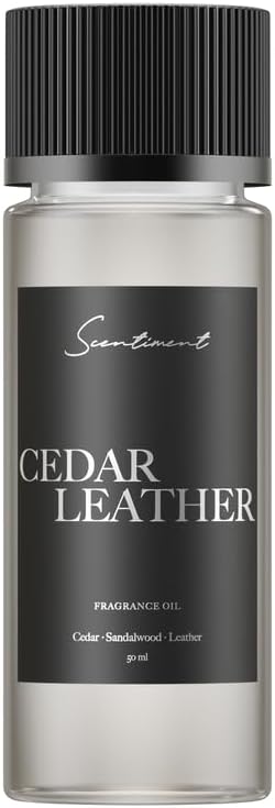 Scentiment Diffuser Oil – Cedar Leather | Warm Woody Fragrance with Notes of Leather, Cedarwood, Amber & Soft Vanilla | for Cold Air Diffusers (50 mL)