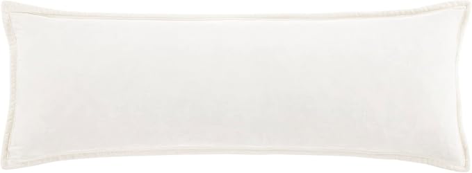 HiEnd Accents Stella Faux Silk Velvet Lumbar Pillow, 14x42 inch, Stone, Romantic Western Modern Traditional Style Luxury Bedding, Decorative Throw Pillow