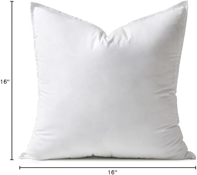MIULEE 16x16 Synthetic Down Alternative Pillow Insert Decorative Throw Pillow 16 x 16 Inch Body Bed Sleeping Ultra Soft Fluffy Form for Sofa Couch Bed