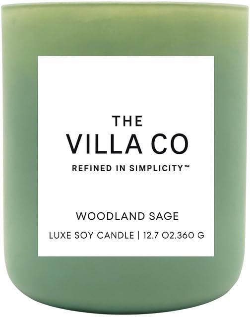 Woodland Sage | Scented Candle for Women & Men | Hand-Poured, Aromatic & Fragrant | 60 Hour Burn Time 12 OZ | Soy Based | Phthalate Free | Made in USA