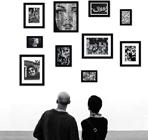 CORE ART 4x6 Black Picture Frame Set of 4,Display Pictures 3.5x5 with Mat or 4 x 6 without Mat,Multi Photo Frames Collage for Wall or Tabletop Display