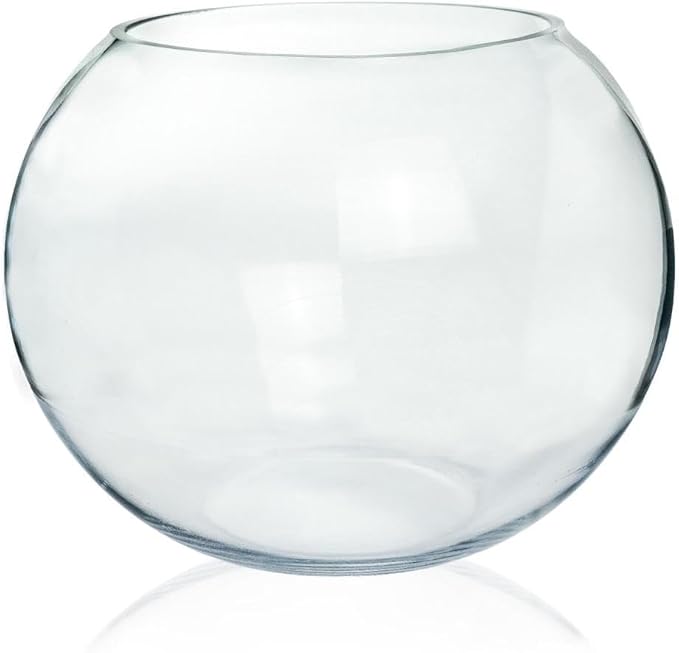 Glass Bubble Vase, 4.5" Height x 6" Width, Set of 6 Glass Fish Bowl Vase, Bubble Bowl vase for Terrarium, Flower Vase Centerpiece