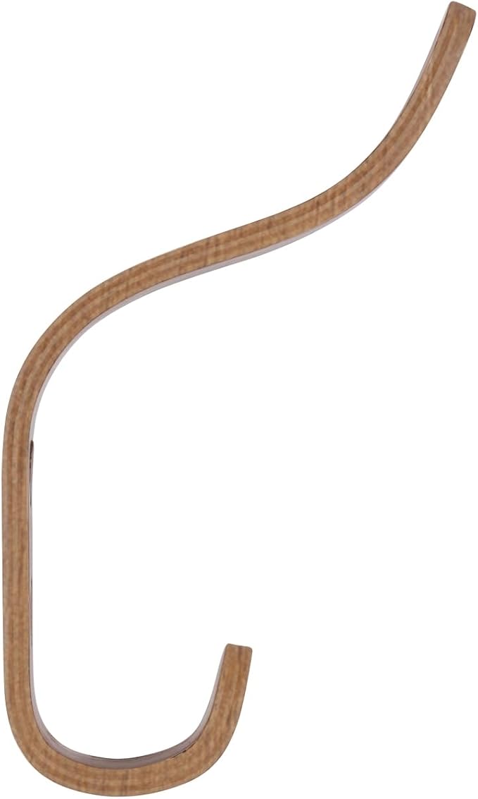 Plywood Wall Hooks Set of 4 Wood Coat Hooks Hanging Clothes Hats Robes Towels Walnut Wooden