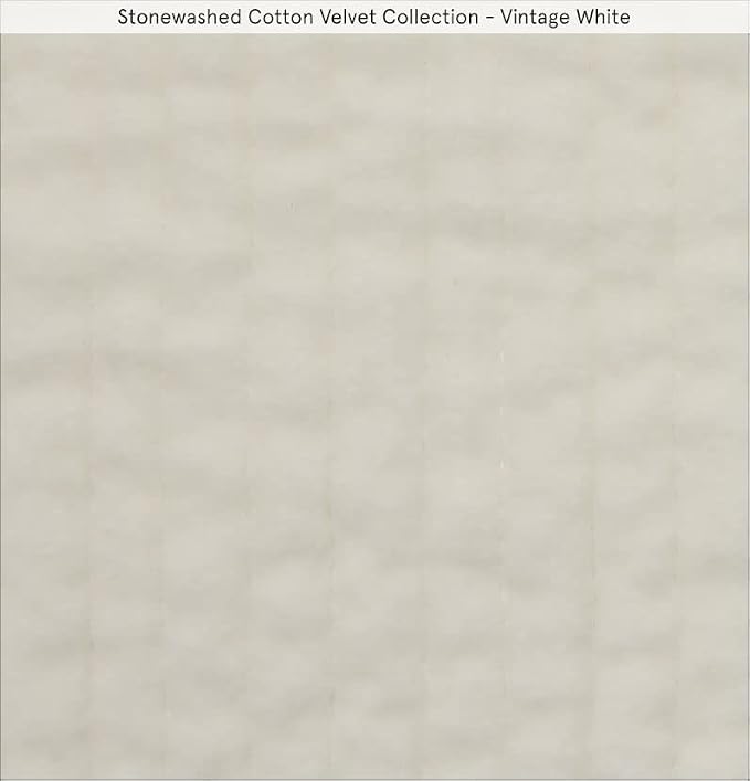 HiEnd Accents Stonewashed Velvet Quilted Euro Sham, 27x27 inch, Vintage White Solid Color, Classic Traditional Rustic Style Luxury Bedding