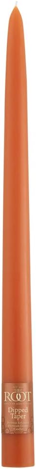 Root Candles 12-Count Unscented Taper Candles Smooth Hand-Dipped Dripless Beeswax Enhanced Boxed Candle Set, 12-Inch, Rust