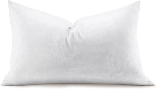 Feather Rectangle Lumbar Pillow Insert, Soft Fluffy 16 x 26 Inches Decorative Throw Pillow Insert for Bed, Couch and Cushion