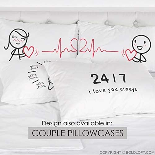 BoldLoft Love You Every Beat of My Heart Couple Drinking Glasses-Glass Gifts for Couples, Wedding, Engagement, Anniversary, Valentines, His and Hers Decor for Boyfriend, Girlfriend, Husband, Wife