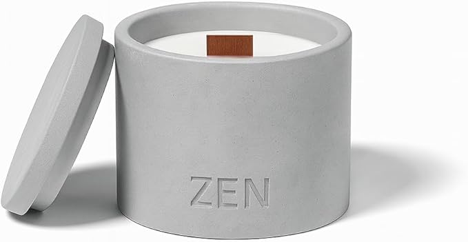Zen Concrete Candle Lid – Cream Gray Minimalist Home Reusable Jar Plant Pot, Storage – (Gray, Small, Afrique)