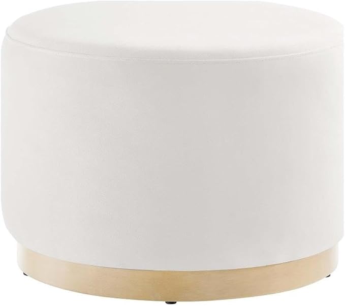 Modway Large 23" Round Performance Velvet Upholstered Upholstered Ottoman