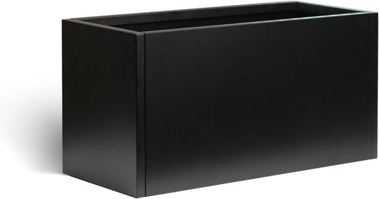 Galvanized Steel Metal Planter Rectangular Indoor Black Planter Box Large Outdoor Planters Steel 25" Lx 11" W x 13" H Commercial Residential for Patio, Deck, Garden