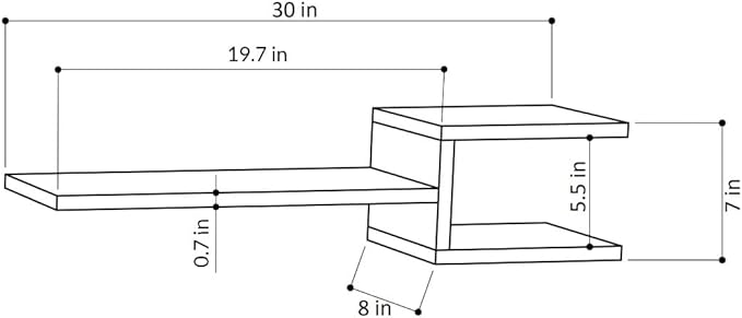 Ada Home Decor Webbs Modern White Wall Shelf 6.69'' H x 29.53'' W x 7.87'' D/Wall Storage/Shelving Unit