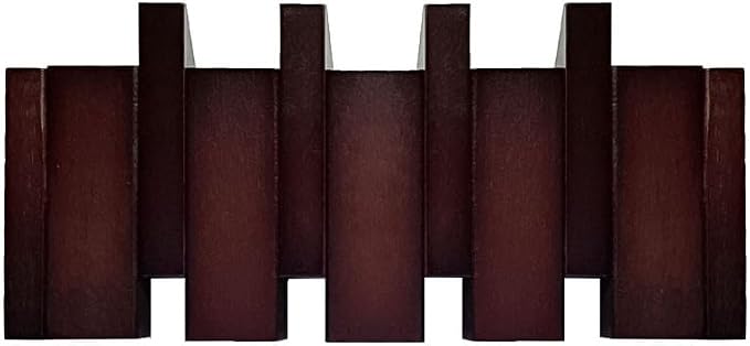 Wall Mounted Piano Coat Rack Solid Wood Piano Key Coat Rack Wall Mount, 4 Magnetic Foldable Hooks, Walnut Color - Heavy Duty, Drill or No-Drill Install for Entryway, Bedroom & Mudroom