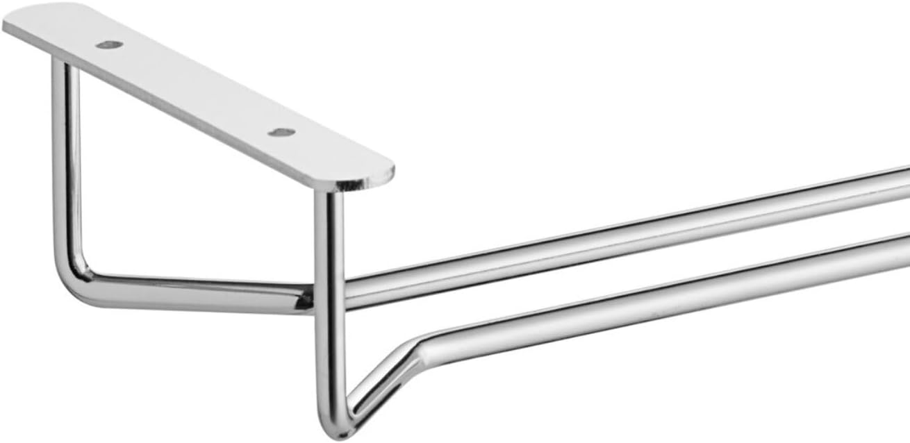 Soro Essentials- 24" Hanging Stemware Rack Chrome Plated Set of 2- Wine Glass Hangers Under Shelf Cabinet Wire Holder Storage for Kitchen Bar or Home