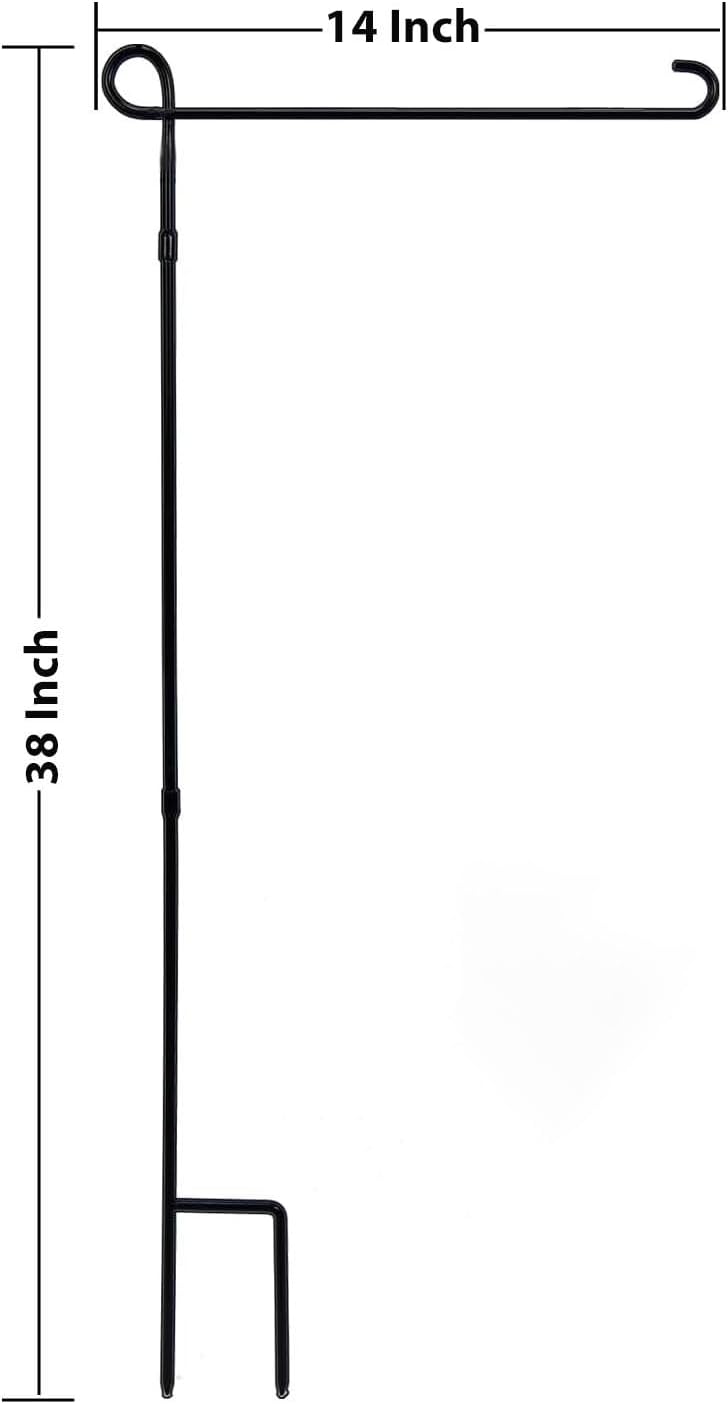 TOPFLAGS Garden Flag Stand with American Flag Garden Flag Metal Yard Flag Holder Pole Stake Small Flag Stands for Garden Flags 12 x 18 with Clips and Stopper