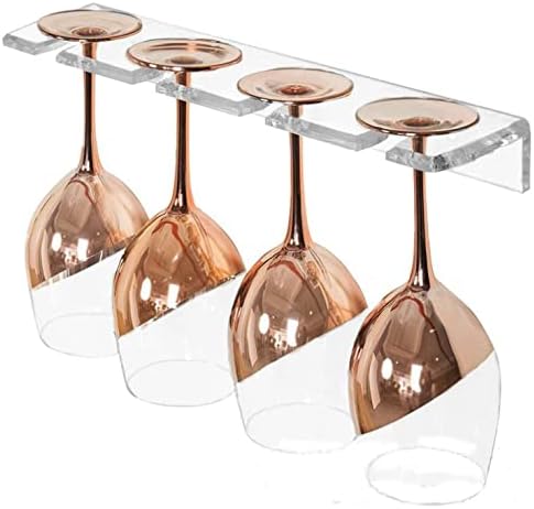 WANLIAN Wine Glass Holder - Wall Mounted Acrylic, Pack of 2 - Reception Party & Kitchen Tableware Storage Rack