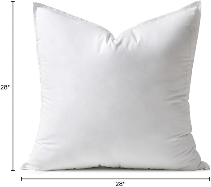 MIULEE 28x28 Down Alternative Pillow Insert Euro Decorative Throw Pillow 28 x 28 Inch Body Bed Sleeping Ultra Soft Fluffy Form for Sofa Couch Bed