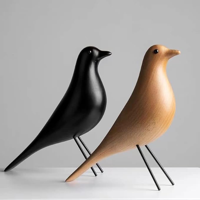 Mid-Century Wood Bird Home Decor - Modern Style Birds Ornaments for Living Room Office Desk Decoration(Wood)…