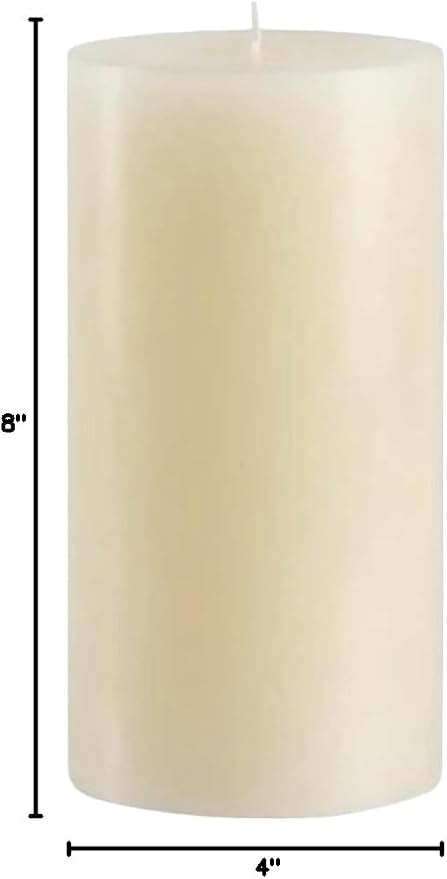 Mister Candle Dripless Vanilla Scented Ivory Pillar Candle, Hand Made Vanilla Pillar Candles with Essential Oils for Home Decor, Premium Wax, 120 Hr Burn Time