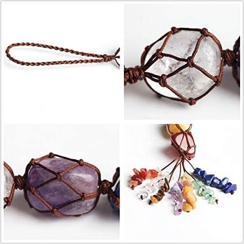 7 Chakras Healing Crystals Home Interior Decoration Car Hanging Ornaments Window Good Luck Home Decoration for Reiki Healing Good Luck Feng Shui Decorations (7 Chakra)