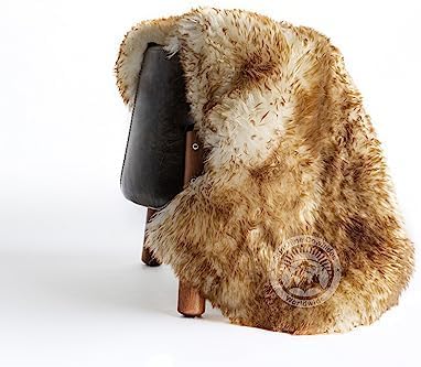 Sunshine Cowhides Sheepskin Rug - 100% Genuine Sheepskin Chair Throw Cover & Area Rugs for Living Room, Bedroom, Office Floor & Bathroom, Premium Decor for Aesthetic Living (Brown)