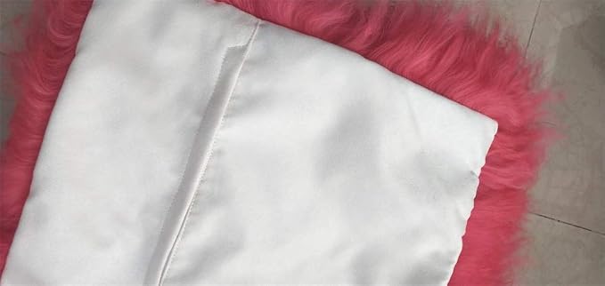 Real Tibetan Mongolian Lamb Sheepskin Wool Fur Super Soft Plush Leather Pillowcase Cushion Cover,Watermelon Red,16x16inch