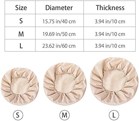 Round Floor Pillow Cover Tatami Floor Cushion Cover Straw Japanese Futon Cover Meditation Seating Ottoman Throw Protector for Living Room Indoor Outdoor Beige,15.75 inches