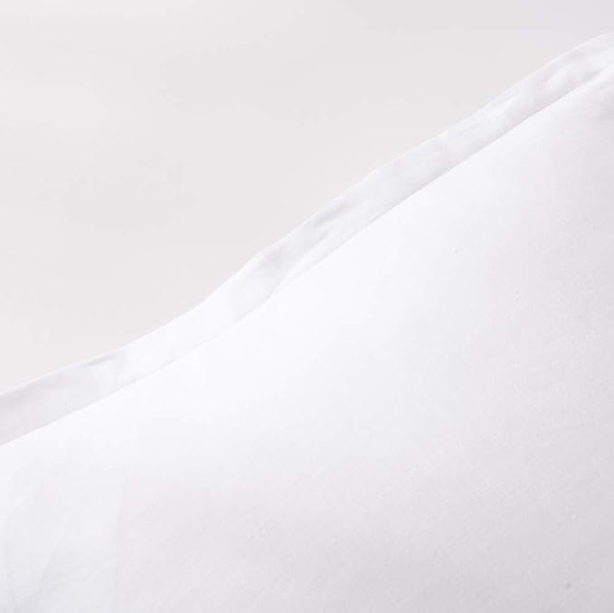 meadow park Stone Washed French Linen European Pillow Shams, Set of 2 Pieces, 26 inches x 26 inches Square Euro Sham, Super Soft, 1 inches Flange, White Color