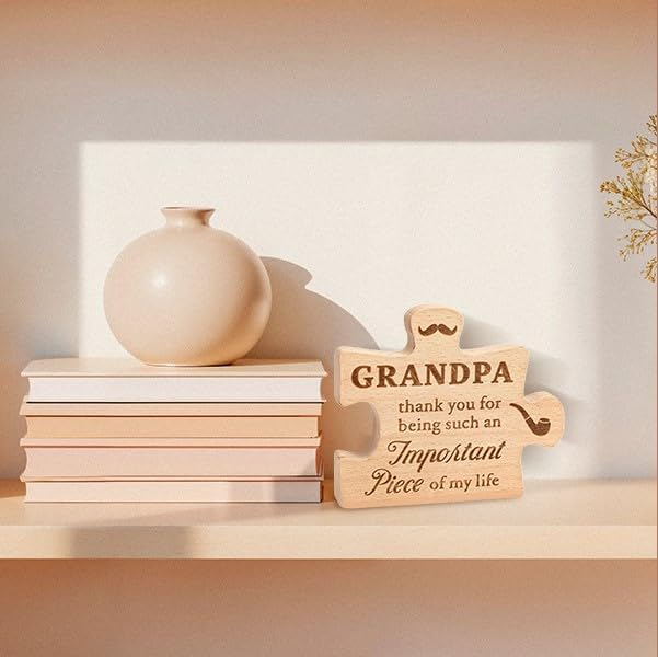 Engraved Block Puzzle Gifts For Grandpa, Grandpa Birthday Gifts, Father's Day Gift Ideas, Home Decor Living Room, Fathers Day Gift From Granddaughter, Grandson (Grandpa)