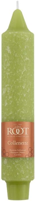 Root Candles 4-Count Unscented Dinner Candles Dripless Beeswax Enhanced Timberline™ Collenette Boxed Candle Set, 7-Inch, Willow