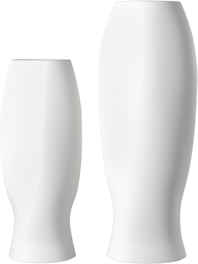 Howard Elliott Matte White Abstract Ceramic Face Vase Set of 2, Small and Tall White Human Face Vases for Decor, Plant, Flowers, Home, Office, Living Room, Entryway, Ideal Gift for Wedding