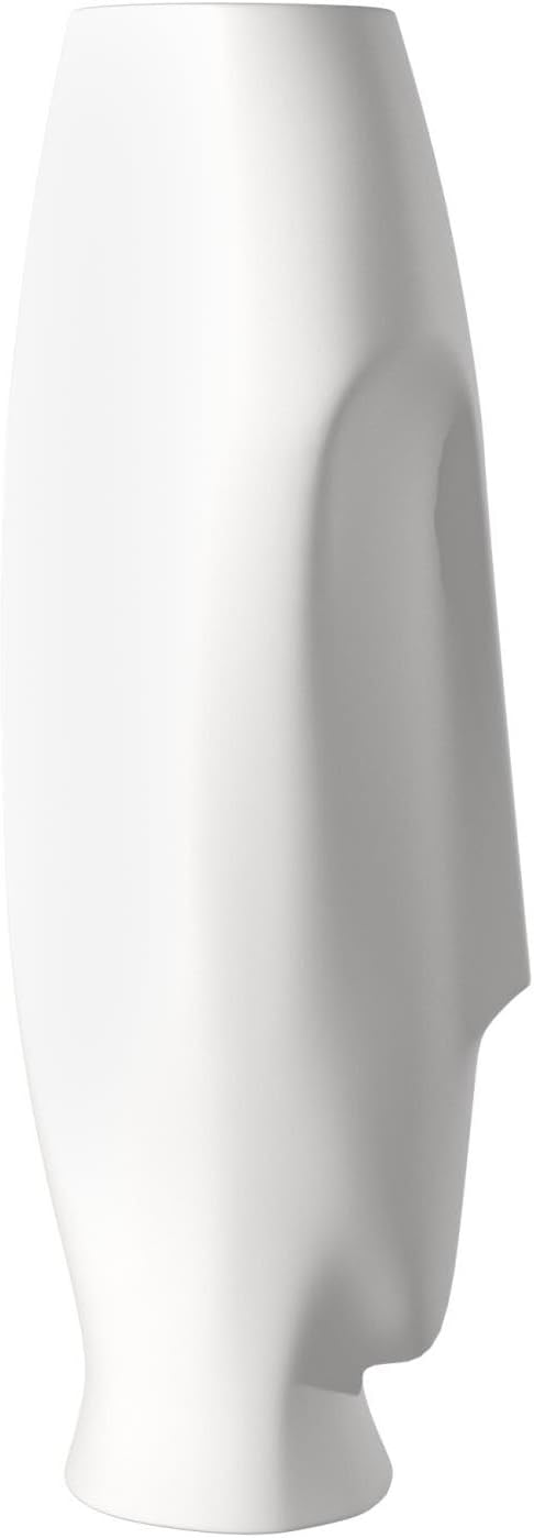 Howard Elliott Matte White Abstract Ceramic Face Vase Set of 2, Small and Tall White Human Face Vases for Decor, Plant, Flowers, Home, Office, Living Room, Entryway, Ideal Gift for Wedding