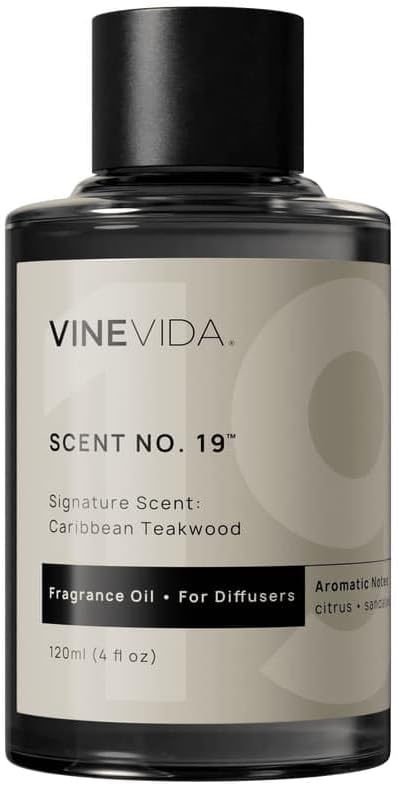 VINEVIDA [4 Fl Oz] Caribbean Teakwood Diffuser Oil - Hotel Collection Diffuser Oil, Hotel Scent Diffuser - Fragrance Oil for Cold Air Diffuser - Hotel Oil Scents - Hotel Scent Home