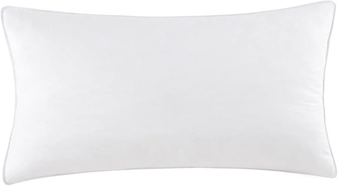 SleepMan Throw Pillow Inserts 12" x 20" (Pack of 1, White) Down Feather Pillow Stuffer Premium Decorative Pillows for Sofa Couch Bed