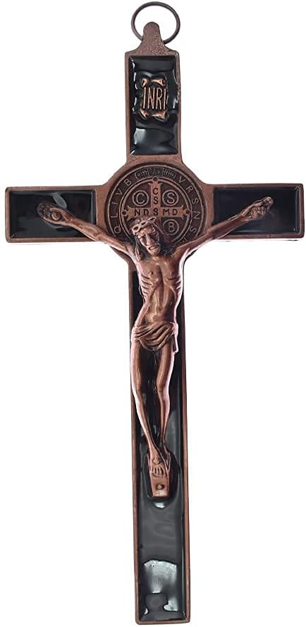 MTYIQS 19.5x9.5cm Crucifix Wall Cross Catholic Saint Cross Jesus Christ Vintage Wall Hanging Cross for Home Decor Wall Cross