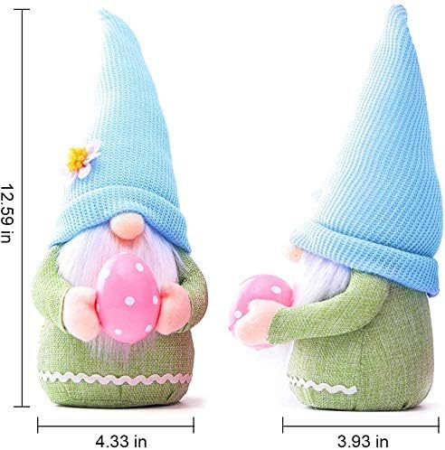 Easter Gnome Plush Elf Decorations, 2 pcs Handmade Gnome Bunny Faceless Doll Easter Ornaments, Spring Home Decor Gifts for Women Men