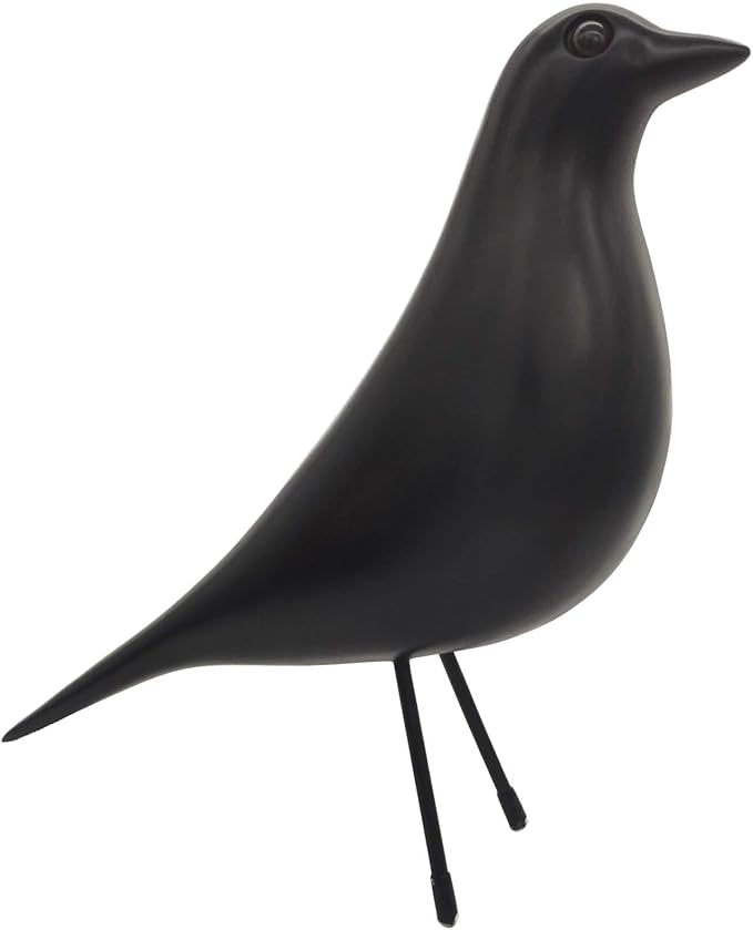 Mid-Century House Bird Room Decor - Resin Pigeon Adornment for Office Home Desk, Decoration Ornament Gifts Replica Sculpture (Black)…