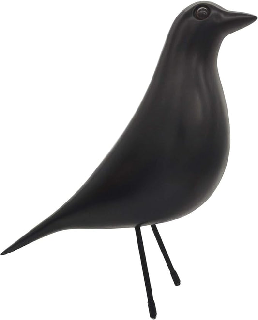 Mid-Century House Bird Room Decor - Resin Pigeon Adornment for Office Home Desk, Decoration Ornament Gifts Replica Sculpture (Black)…