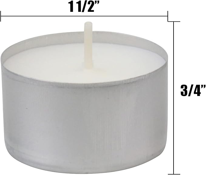 Stonebriar Unscented Long Burning White Tealight Candles, Bulk Pack, 6-7 Hour Burn Time, Smokeless Tealights for Parties, Weddings, Home, 100 Count