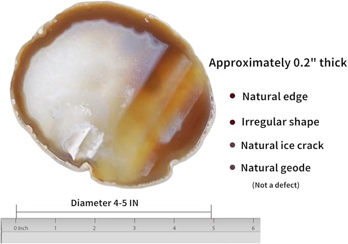 Natural Agate Coaster for Drinks Sliced Geode Coasters with Rubber Bumpers 4-5" Home Decoration for Coffee Wine or Bar Glasses Set of 4