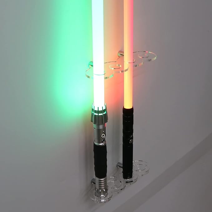 Lightsaber Wall Mount Lightsaber Stand Sword shelf Suitable for Lightsaber Stand Lightsaber Display Swords Light Saber Sword Wall Bracket (Transparent 4 holes)